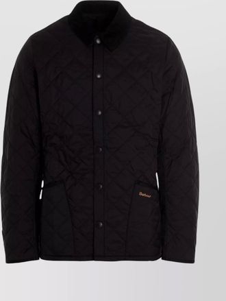 Barbour quilted jacket with corduroy collar and side pockets