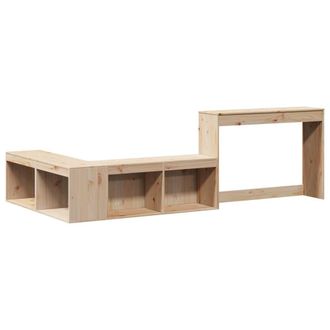 Berkfield Home Versatile Bedside Cabinet with Desk 232x122x75 cm Solid Wood Pine in Light Tan | Size: 232 x 122 x 75 cm