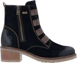Remonte Womens Real Leather Mid Height Boots In Schwarz