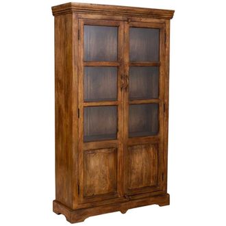 Wanderlust Deco Vitrina de madera artesanal marr&oacute;n 105x40x180h cm