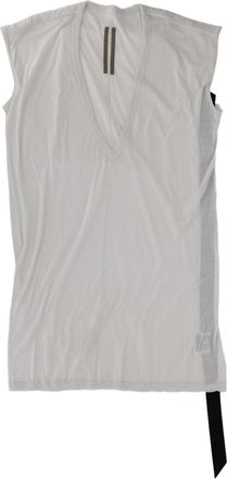Rick Owens Black Dylan T Deep V-Neck Sleeveless Cotton T-Shirt