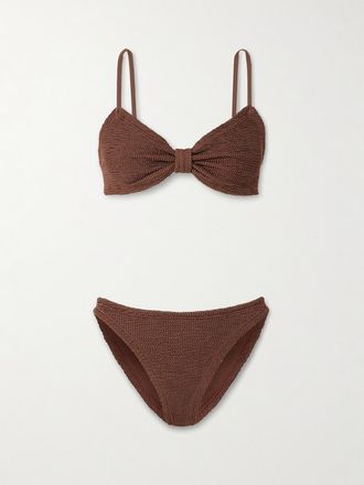 Hunza G Bikini In Seersucker Alicia - Marrone