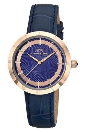 Porsamo Bleu Monroe Leather Strap Watch in Blue Rose Tone at Nordstrom Rack