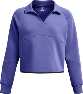 Under Armour Dames-sweatshirt met kraag en boxy pasvorm (Paars)