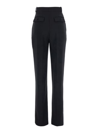 Elisabetta Franchi Pleated Crepe Trousers - Black