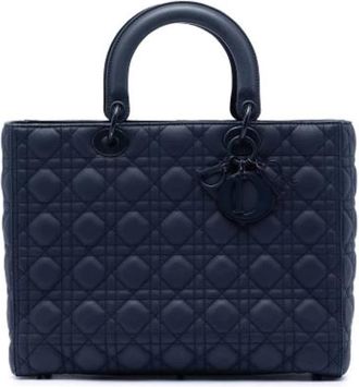Dior Pre-owned Leather dior-bags - Dames - Vintage Handtas - Blauw - ONE Size - Vintage