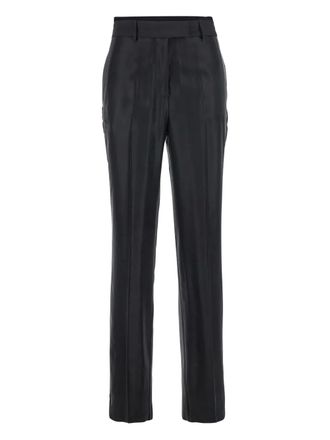Semicouture belt-loop wool trousers - women - Virgin Wool/Viscose - 42 - Black