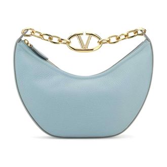 Valentino Garavani Handbags, female, Blue, Size: ONE SIZE Small VLogo Moon Hobo Bag