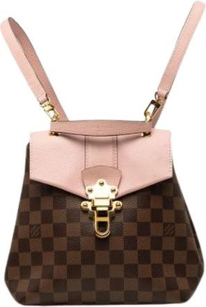 Louis Vuitton Pre-owned Clapton Backpack - Dames - Vintage Rugzakken - Bruin - ONE Size - Leer - Vintage