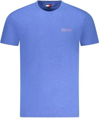 Tommy Hilfiger Blauw Katoen Heren T-Shirt Klassieke Stijl - Heren - T-shirts - Blauw - M - Katoen - Tops