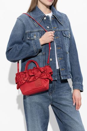 Ganni Handbag With Logo, Womens, Red