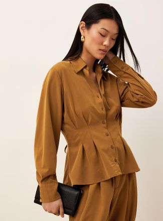 Icone Womens Pleated waist velvety shirt
