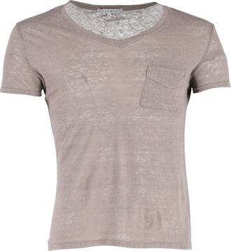 Sandro Sandro Paris T-shirt met V-hals in bruin linnen
