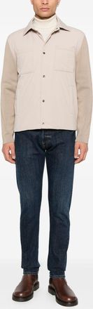 Herno Mens Panelled Cotton Shirt - Ivory - Size EU 50 (Mens)