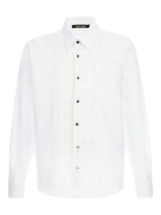 Roberto Cavalli bib-collar shirt - White