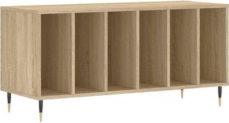 vidaXL Mueble Discos Madera Contrachapada Roble Sonoma 100x38x48 Cm Vidaxl