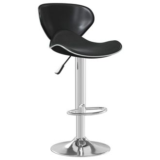 vidaXL Taburete De Cocina De Cuero Sint&eacute;tico Negro Vidaxl
