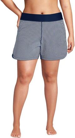 Lands End 5 Board Shorts in Deep Sea Navy Mini Stripe at Nordstrom, Size 18W