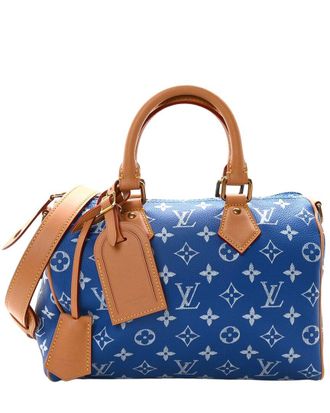 Louis Vuitton Blue Calfskin Leather Speedy P9 Bandouliere 25 (Authentic Pre- Loved)
