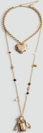 Mango Set combinato ciondoli perline oro - Donna - Taglia unica - MANGO