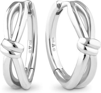 Devata Love Knot Hoop Earrings in Rhodium Plated Sterling Silver, 18mm at Nordstrom