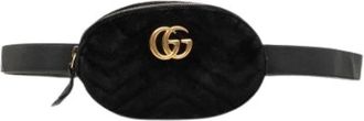 Gucci Pre-owned Velvet Belt Bag - Dames - Vintage Heuptassen - Zwart - ONE Size - Vintage