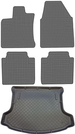 OEM Nissan Qashqai +2 Crossover De 10/2008 A 01/2014. Juego: Alfombrillas De Goma Para Coche + Alfombrilla Para Maletero