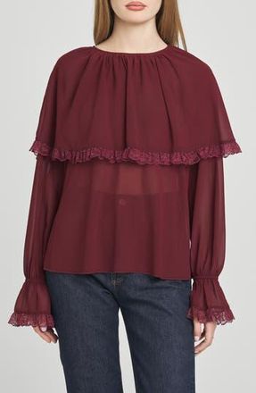 Wayf Mirabel Capelet Top in Merlot at Nordstrom Rack, Size X-Large