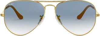 Ray-Ban Sunglasses Rb3025 001/3 F Aviator Gradient Gold/Blue Unisex