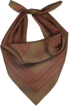 Kazar Bruine sjaal met kastanjebruine accenten - Dames - Zijden sjaals - Bruin - ONE Size - Accessoires