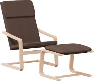 vidaXL Sill&oacute;n De Relax Con Taburete Tela Marr&oacute;n Oscuro Vidaxl
