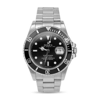Rolex Pre-owned Rolex Submariner Date Automatic Chronometer Black Dial Mens Watch 16610 BKSO