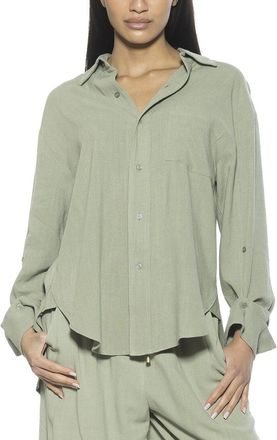Alexia Admor Amber Linen-Blend Shirt
