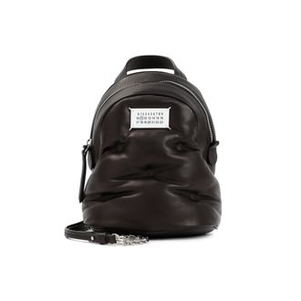 Maison Margiela Black Leather Glam Slam Backpack-Donna