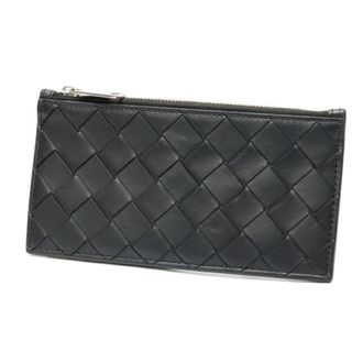 Bottega Veneta Black Leather Coin Purse/Coin Case (Pre-Owned)