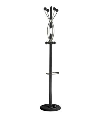 HERDASA Herdasa - Perchero Mod. 425 Con Parag&uuml;ero Herrajes Cromo Satinado Lacado Negro, 184 Cm(alto)37 Cm(ancho)37 Cm(largo)
