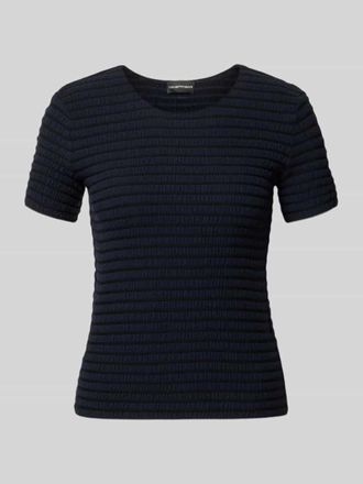 Emporio Armani T-Shirt aus Viskose-Mix mit Rundhalsausschnitt in Dunkelblau, Gr&ouml;&szlig;e XXL