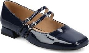 Journee Collection Gredah Mary Jane Pump - Wide Width Available in Patent/Navy at Nordstrom Rack, Size 6.5