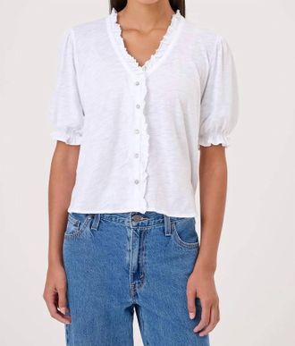 Goldie London Evelyn Cotton Blouse In White