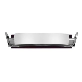 Netlighting Zira Wall Lamp Switched 2 Light G9 Chrome Frosted White Glass Wenge in Grey