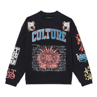 Cult of Individuality French Terry Fleece Crew Sweatshirt Culture 620 Grams In Black