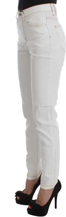 Roberto Cavalli Womens White Cotton Blend Slim Fit Jeans Clothing