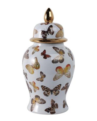 Sagebrook Home 14X7in Butterflies Temple Jar