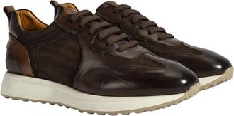 Desa Man Trainers - Leather Upper, Lace-Up, Breathable, Flat Heel | Brown - 42