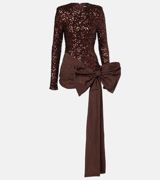 Rotate Abito corto con paillettes e fiocco