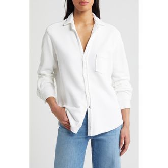 Frank & Eileen Eileen Relaxed Terry Button-Up Shirt in White at Nordstrom, Size X-Small