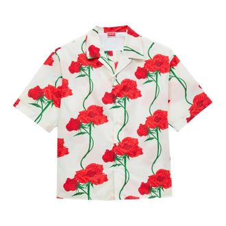 Kenzo Short Sleeve Shirts, male, Multicolor, Size: S Archive Rose Short-sleeved Hawaiian Shirt