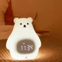 OEM L&aacute;mpara De Noche Con Forma De Oso, Despertador Adorable Para Ni&ntilde;os, L&aacute;mpara De Mesita De Noche Port&aacute;til Hecha De Silicona Suave Sin Bpa, Luz Nocturna 