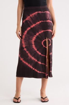 Go Couture Slit Maxi Skirt in Black Tie Dye at Nordstrom Rack, Size X-Large