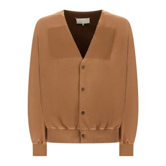 Maison Margiela Katoenen vest met diepe V-hals - Heren - Truien - Bruin - Maat: XL Katoen